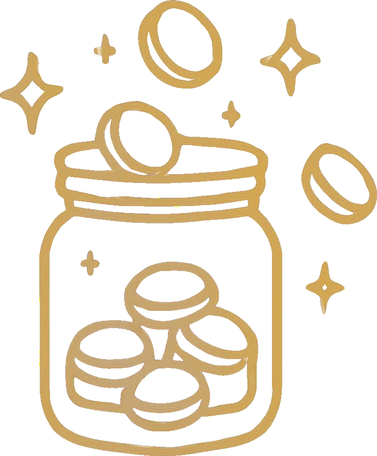 A jar with coins in it